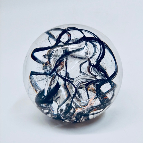 DB-657 Paperweight Black Dichroic Abstract $100 at Hunter Wolff Gallery